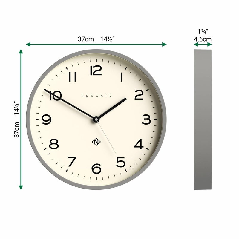 NEWGATEÂ® Number Three Echo Wall Clock | Modern Round Clock | 14.5 inch | Gray | Easy to Read Numbers | Ideal for Kitchen, Living Room or Office - Image 4